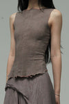 Marc le bihan silk elastic stretch vest 26954 series French handmade MLB-26954-BOIS DE ROSE 26954 E23